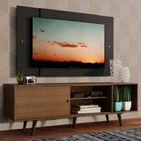Rack Madesa Dubai con Patas y Panel para TV hasta 58 Pulgadas Marrón/Negro