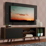Rack Madesa Dubai con Patas y Panel para TV hasta 58 Pulgadas Marrón/Negro