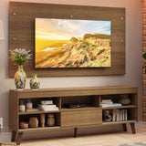 Rack con Panel para TV hasta 65 Pulgadas con Patas Marrón Texas Madesa