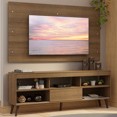 Rack con Panel de TV hasta 65 Pulgadas 160 cm Con Patas Detroit Marrón Madesa