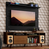 Rack Madesa Cancun con Patas y Panel para TV hasta 65 Pulgadas Marrón/Negro