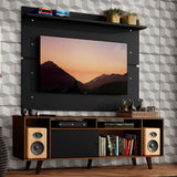Rack Madesa Cancun con Patas y Panel para TV hasta 65 Pulgadas Marrón/Negro