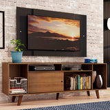 Rack Madesa Cancun con Patas y Panel para TV hasta 58 Pulgadas Marrón/Negro