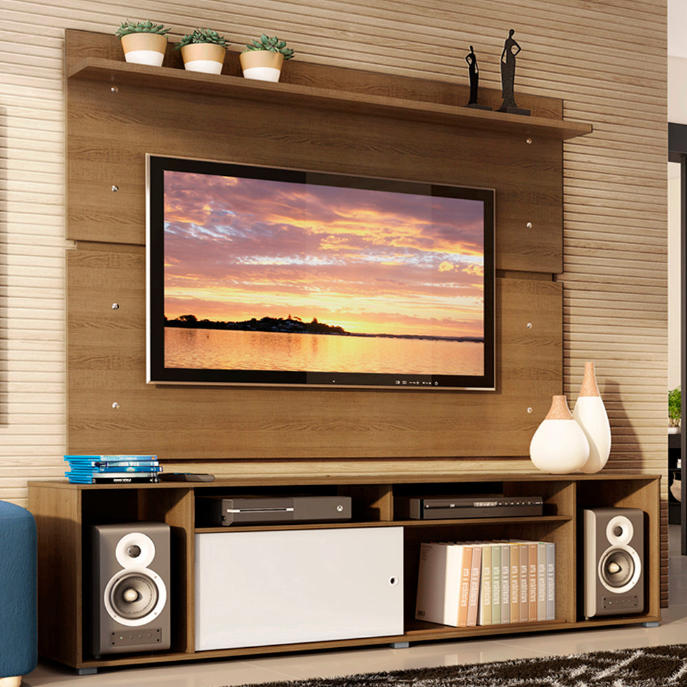 Rack Madesa Cancun con Panel para TV hasta 65 Pulgadas Marrón/Blanco