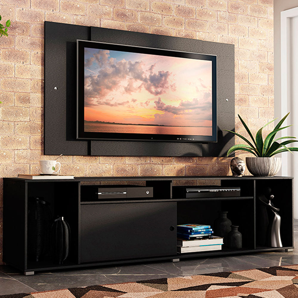 Rack Madesa Cancun con Panel para TV hasta 58 Pulgadas Negro