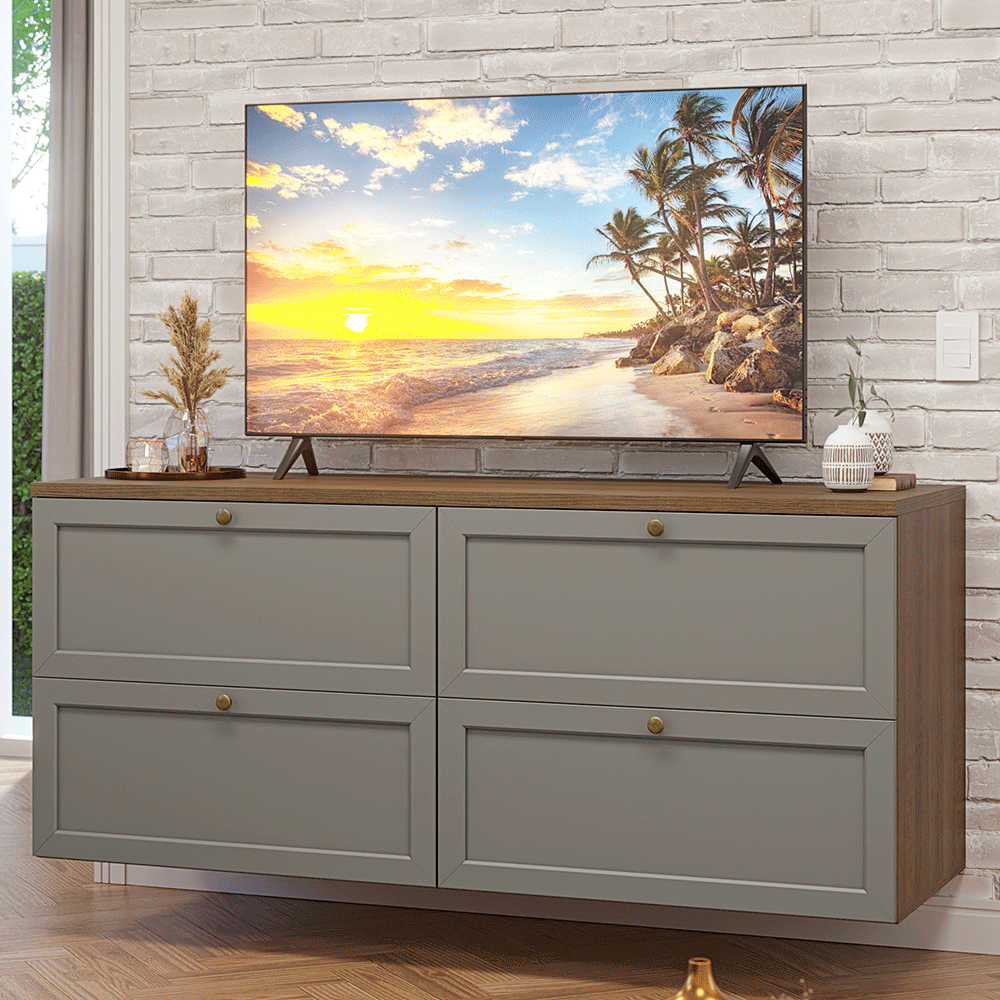 Rack para TV hasta 70 Pulgadas 160 cm 4 Cajones Marrón/Gris Vik Madesa