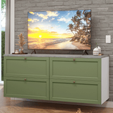 Rack para TV hasta 70 pulgadas, 160cm, 4 cajones, Blanco/Verde Vik 04