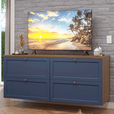 Rack para TV hasta 70 Pulgadas 160 cm 4 Cajones Marrón/Azul Vik Madesa
