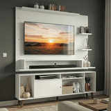 Rack con Panel para TV hasta 60 Pulgadas 180 cm con Patas Blanco/Marrón Cancun Madesa