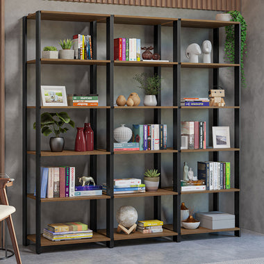 Estante Multiuso para Libros 177 cm Marrón/Negro Madesa
