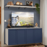 Rack para TV hasta 70 pulgadas + repisas de 160cm, Blanco/Azul Vik 05