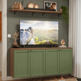 Rack hasta 70 pulgadas + repisas de 160cm, Marrón/Verde Vik 05