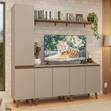 Rack para TV hasta 70 pulgadas + repisa 200cm Crema Nice 02