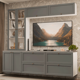 Centros de Entretenimiento con Rack + Cristaleiro 230 cm Blanco/Gris Vik Madesa 01