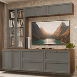 Centros de Entretenimiento con Rack + Cristaleiro 230 cm Marrón/Gris Vik Madesa 01