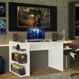 Escritorio Gamer Madesa 9409 con Panel para TV hasta 50 Pulgadas Blanco/Negro