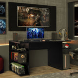 Escritorio Gamer Madesa 9409 con Panel para TV hasta 50 Pulgadas Negro