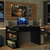 Escritorio Gamer Madesa 9409 e Panel para TV hasta 50 Pulgadas Negro/Marrón