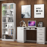 Escritorio Madesa Alaska + Biblioteca 6908 Blanco