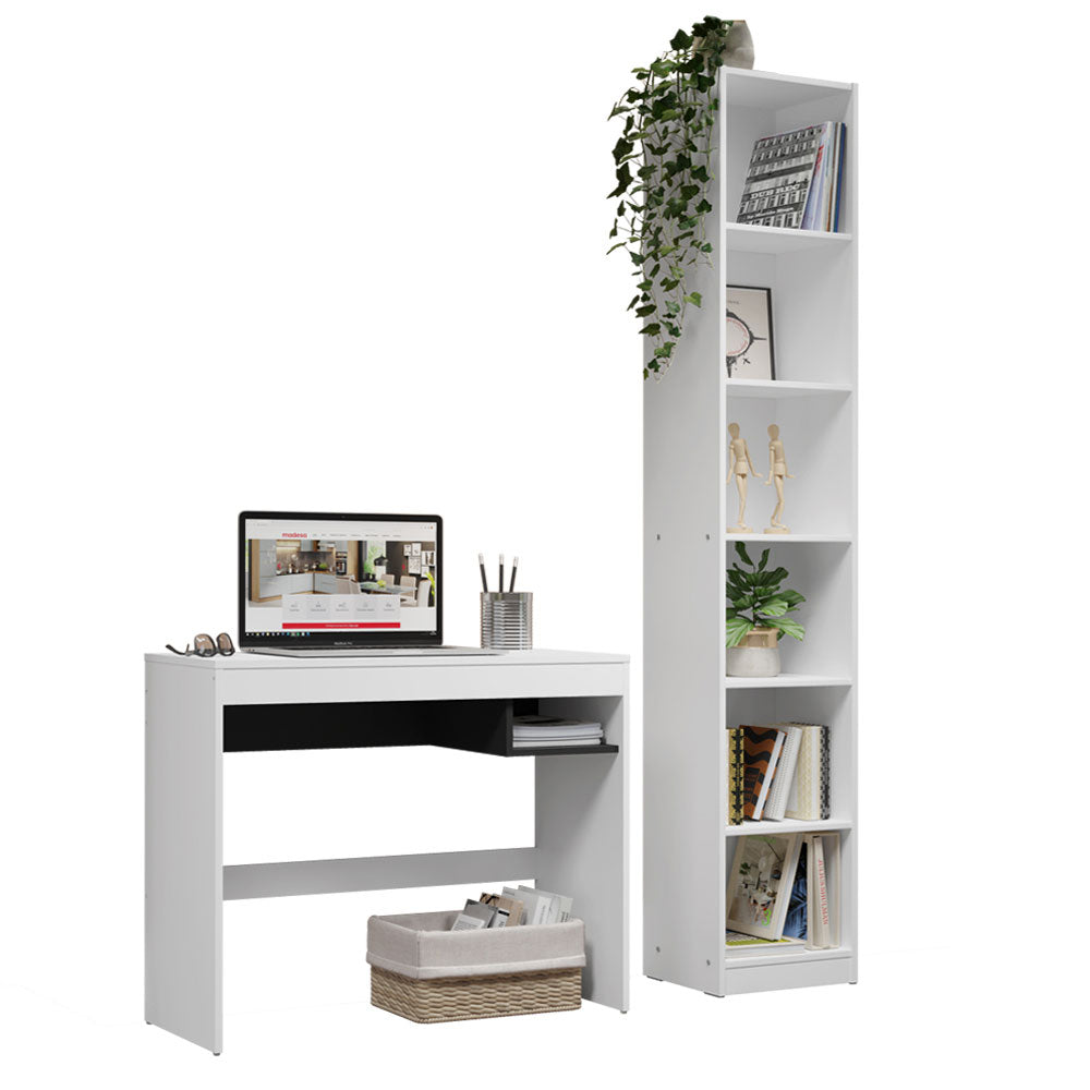 Escritorio Madesa Rubi y Librero Organizador 6906 Blanco