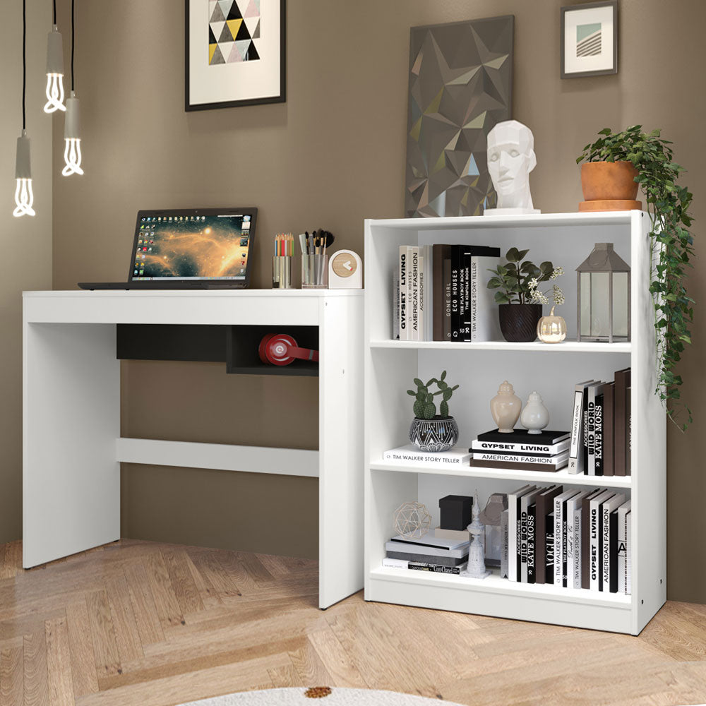 Escritorio Madesa Rubi y Librero Organizador 6907 Blanco