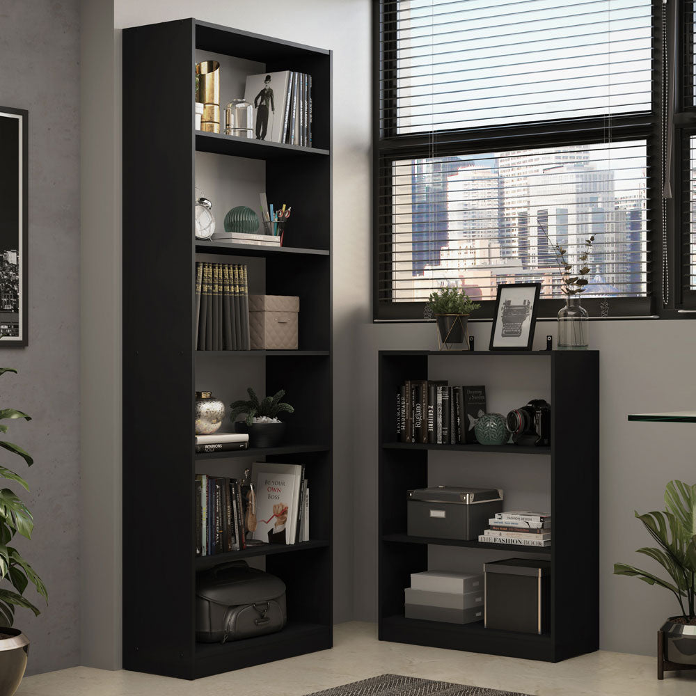 Kit Biblioteca Madesa Estante Librero 6908 + Estante Librero 6907 Negro