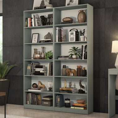 Estante Multiuso para Libros 144 cm Gris Madesa