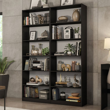 Estante Multiuso para Libros 144 cm Negro Madesa