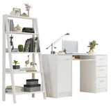 Escritorio Alaska + Estantería Escalera Blanca