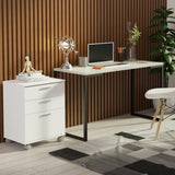 Combo Escritorio/Oficina con Mesa Industrial + Cajonera Blanco/Gris Madesa