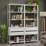 Estante Mueble Multiuso para Livros 4 Cajones 8 Repisas 140cm Blanco Madesa