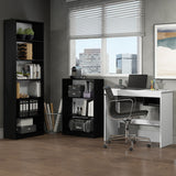Escritorio Madesa Rubi + Estante 6908 + Estante 6907 Negro/Blanco