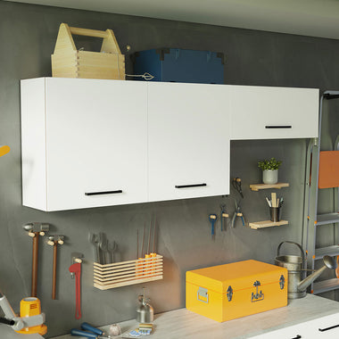 Kit con 2 Alacena Multiuso 200 cm 3 Puertas Blanco Agata Madesa
