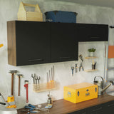Kit con 2 Alacena Multiuso 3 Puertas Marrón/Negro Agata Madesa