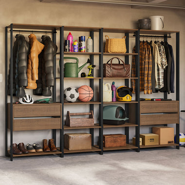 Estante Multiuso 258 cm 4 Cajones Marrón/Negro Agata Madesa