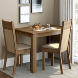 Juego de Comedor Madesa Lola Mesa Tapa de Madera con 2 Sillas Marrón/Crema/Sintético Beige