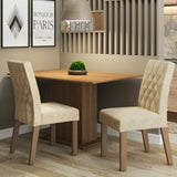 Juego de Comedor Madesa Lia Mesa Tapa de Madera con 2 Sillas Marrón/Imperial
