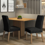 Juego de Comedor Mesa Tapa de Madera 2 Sillas Marrón/Oxford Manu Madesa