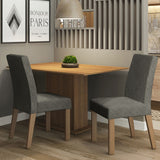 Juego de Comedor Manu con 2 Sillas Marron/Gris