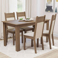 Juego de Comedor 4 Sillas Marrón/Crema/Beige Cali Madesa