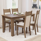 Juego de Comedor 4 Sillas Marrón/Crema/Beige Cali Madesa
