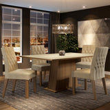 Juego de Comedor Madesa Ingrid Mesa Tapa de Madera con 4 Sillas Marrón/Crema/Imperial