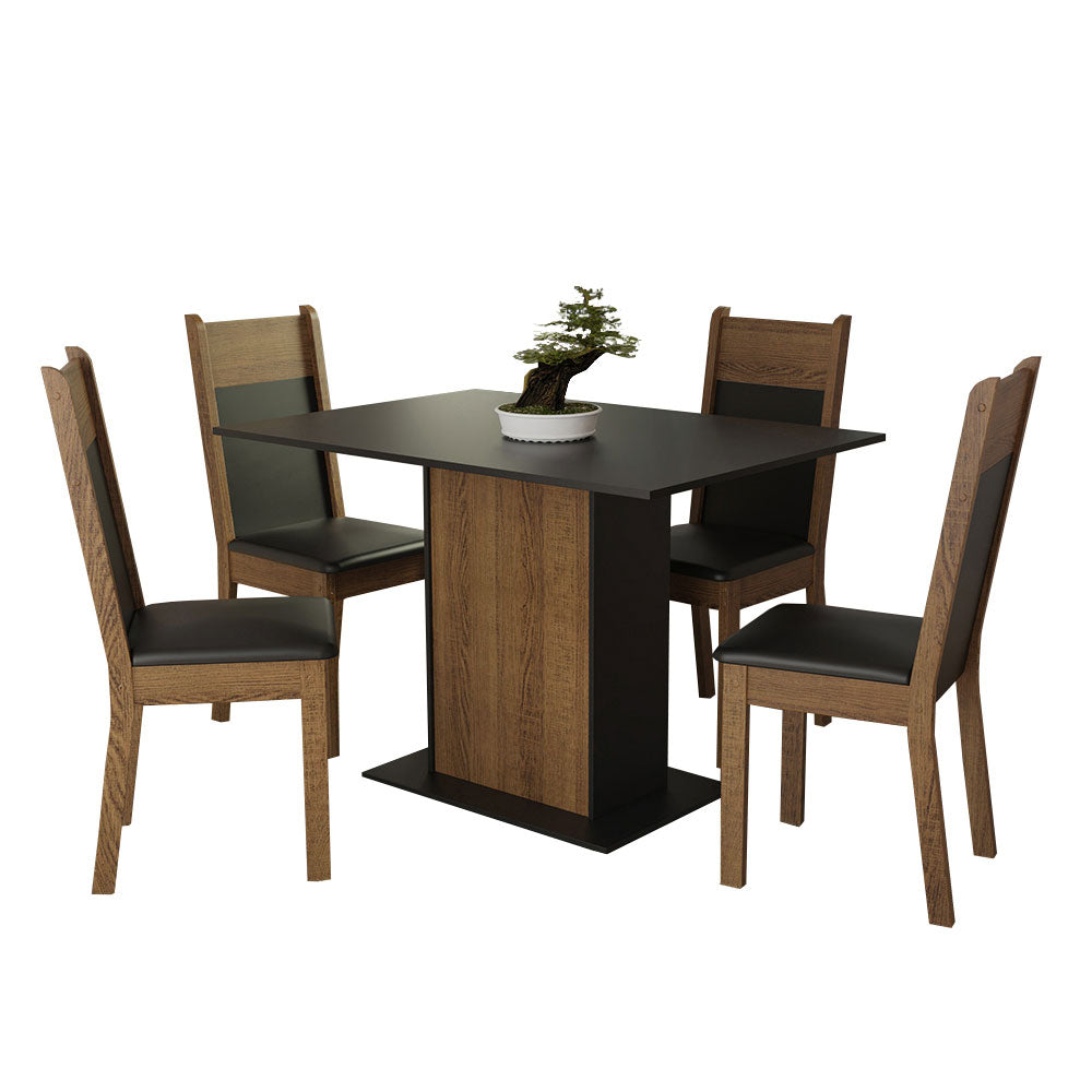 Juego de Comedor con Mesa y 4 Sillas Madesa Sheila MN