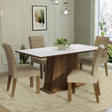 Juego de Comedor Mesa Tapa de Madera 4 Sillas Marrón/Blanco/Imperial Ashley Madesa