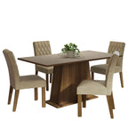 Juego de Comedor 4 Sillas Marrón/Crema/Imperial Ashley Madesa