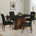 Juego de Comedor 4 Sillas Marrón/Negro/Oxford Ashley Madesa