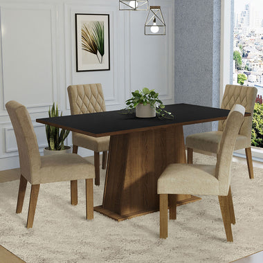 Juego de Comedor 4 Sillas Marrón/Negro/Imperial Ashley Madesa