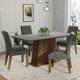 Juego de Comedor Mesa con Tapa de Madera 4 Sillas Marrón/Gris/Plata Ashley Madesa