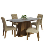 Juego de Comedor 4 Sillas Marrón/Gris Ashley Madesa