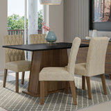 Juego de Comedor Mesa Tapa de Madera 4 Sillas Marrón/Negro/Imperial Fiona Madesa